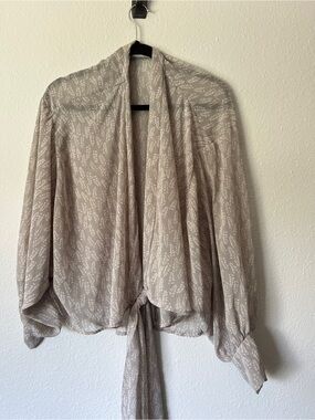 Miou Muse gray chiffon blouse